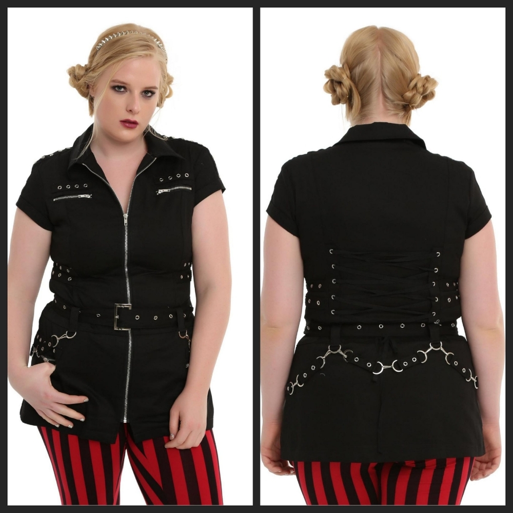 Hearts & Roses Zipper Bondage Dress Size 12 EUC OBO